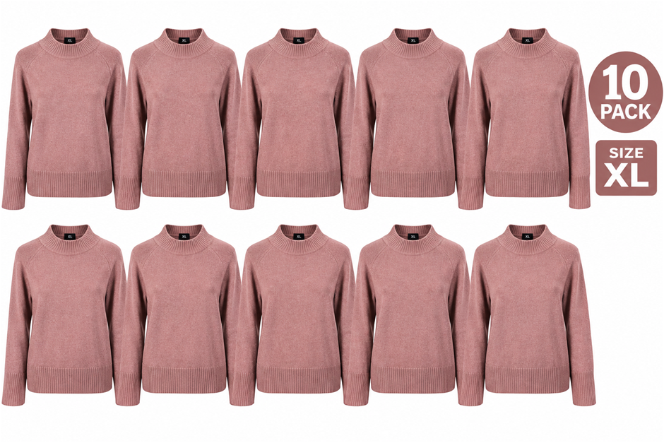 10 PACK SEG'MENTS Women's Soft Sweater, Size XL, Pink.