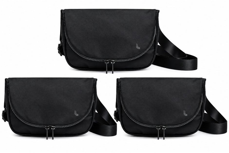 3 x LOLE Crossbody Bag, One Size, Black.