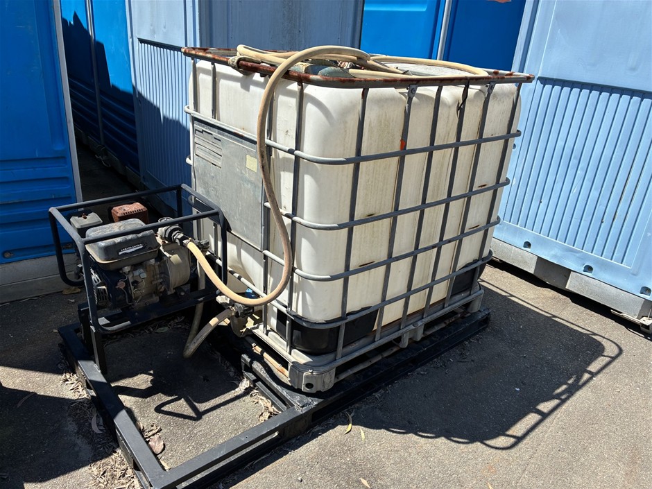 1000Ltr Water Tank W/ Pump Engine on Frame - Burleigh Heads