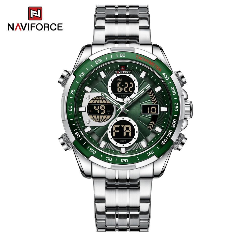 NEW Green NAVIFORCE Sports Chrono Watch