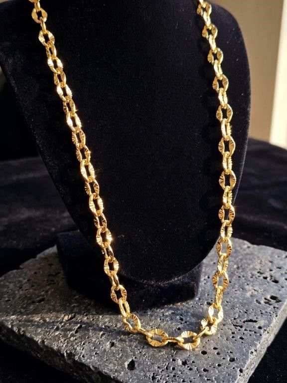 22K/Italy Gold Bonded Chain(stamped 22K/Italy)Warranty Quality-50cm-Bonus