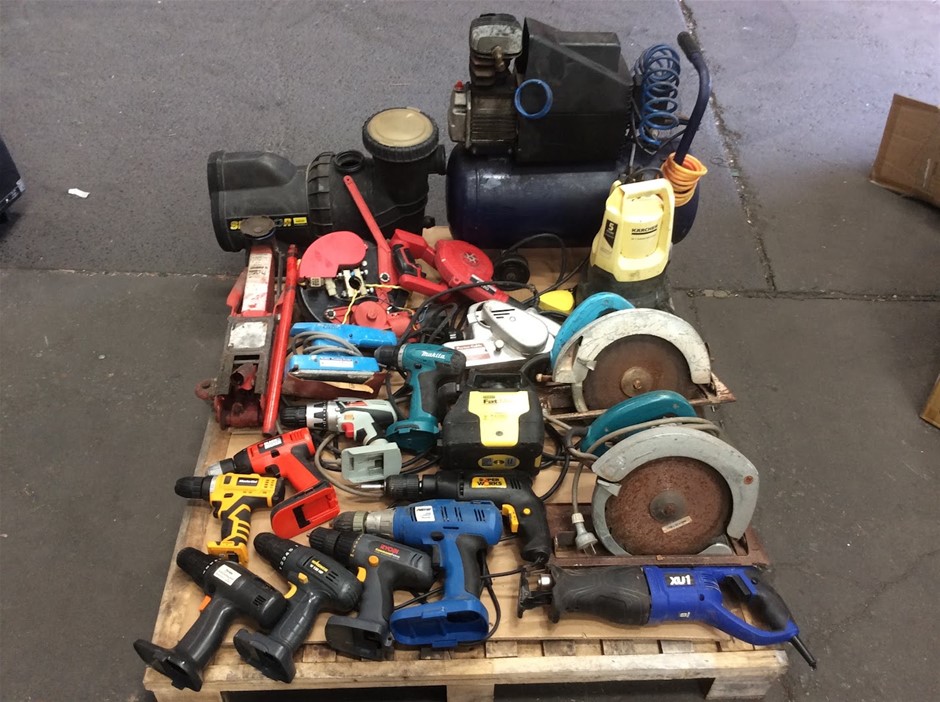 Mixed Brand Power Tools, Air Compressor & Pressure Washer