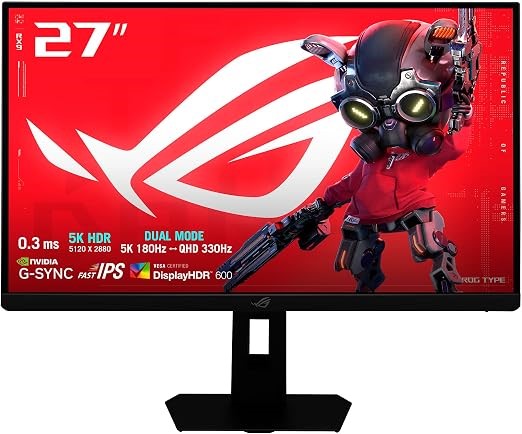 ASUS ROG Strix 5K XG27JCG Gaming Monitor – 27-inch 5120x2880, 180Hz (OC), 0