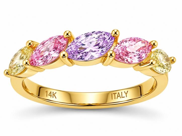 14K/Italy 1.25ctw Oval Cut Yellow Gold Bonded Ring(stamped) 7US