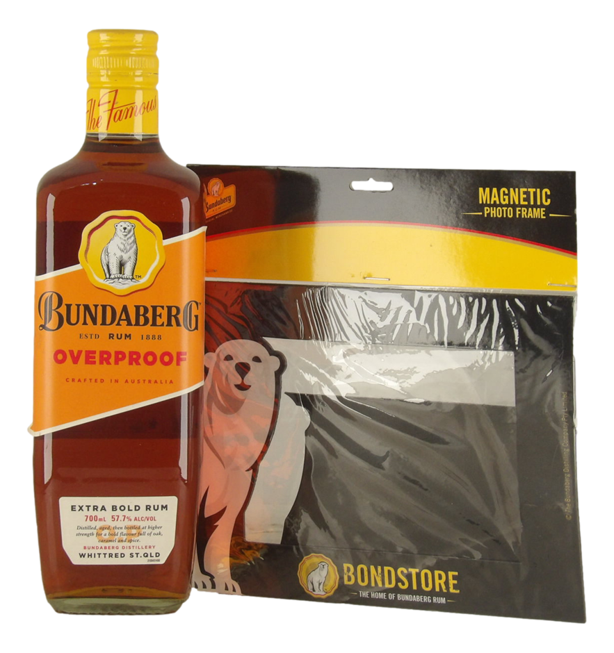 Bundaberg Overproof 57.7%, Older Orange/Yellow Label Bundle (1x 700mL)