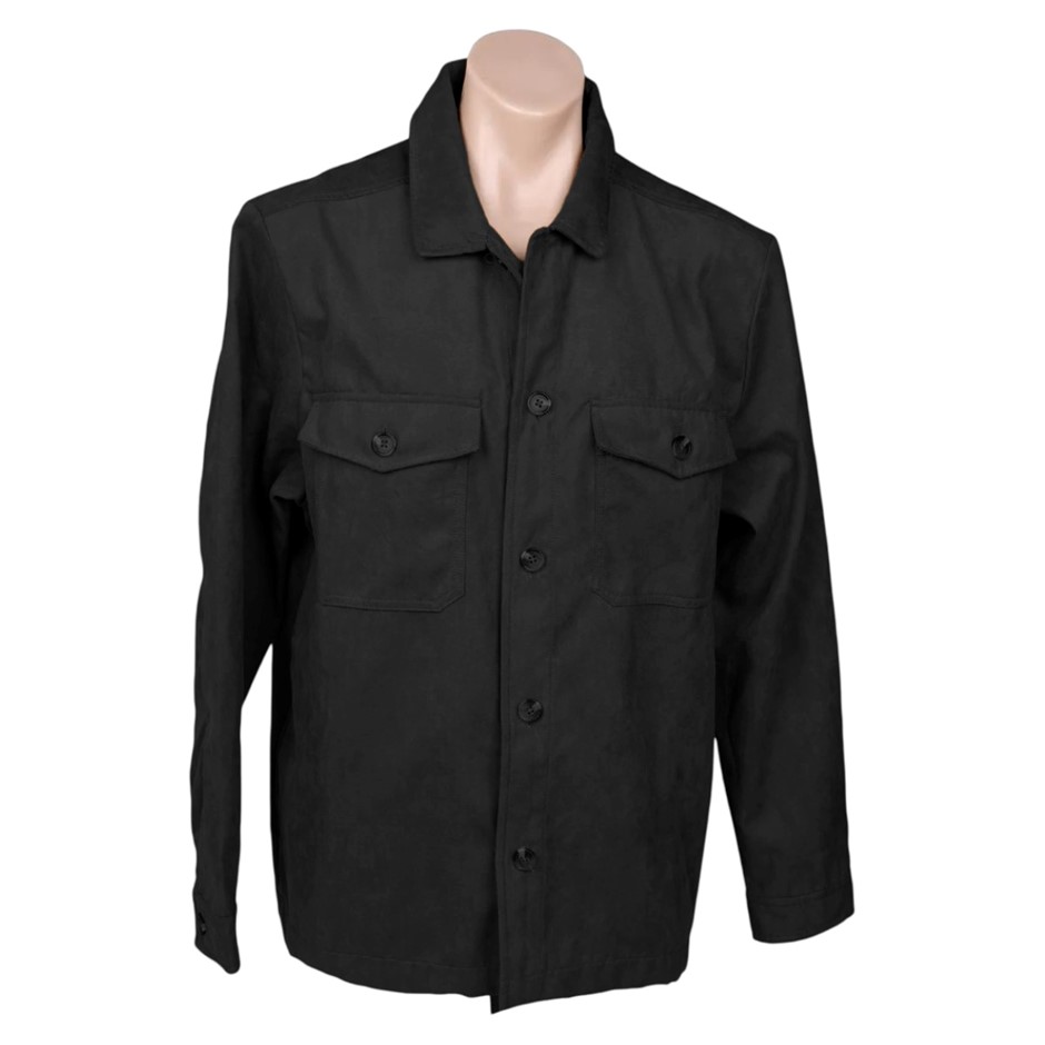 BOSTON TRADERS Men's Faux Suede Jacket, Size 2XL, Black. NB: shop soil.