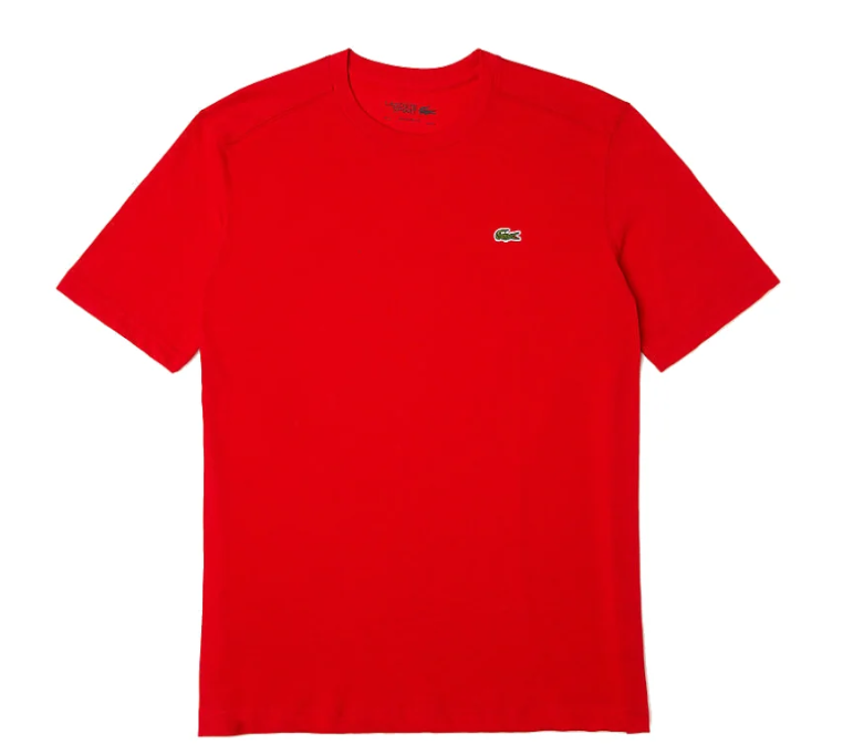 Lacoste Men's Basic Crew Neck Sport Tee, Red, XX-Large