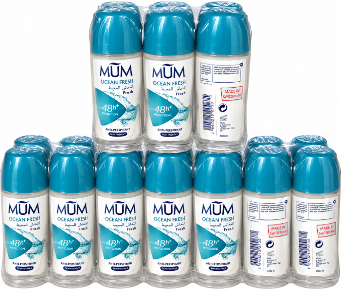 MUM DEO ROLL-ON 50ML, Ocean Fresh, Pack of 18