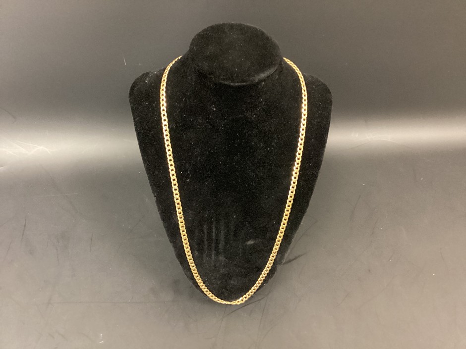 1 x Stamped 9ct Yellow Gold, Silver Filled Chain Necklet