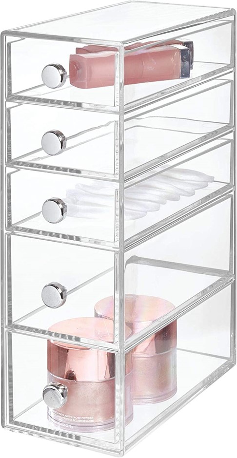 IDESIGN Clear Storage Tower with 5 Drawers.