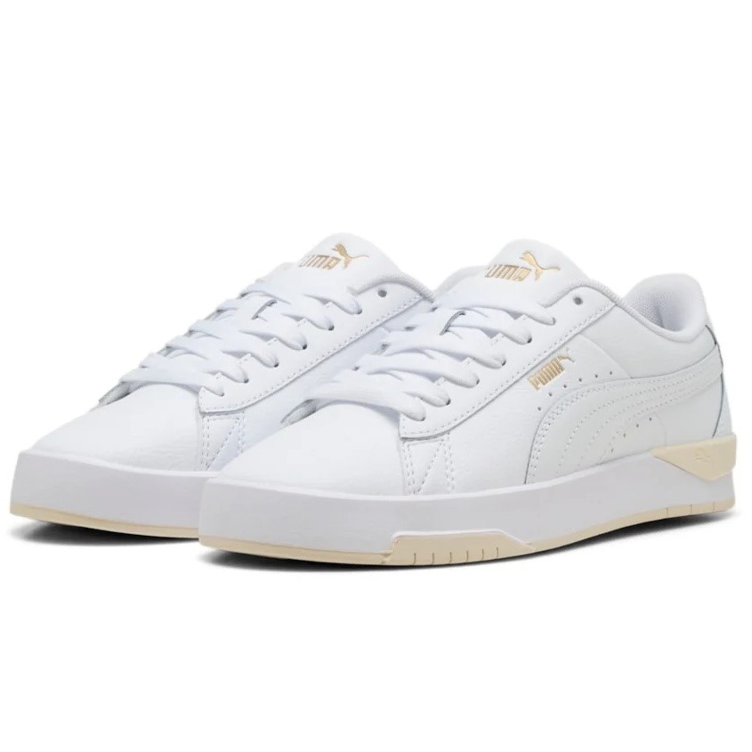 PUMA Womens Jada Classic Sneakers, White/Gold/Alpine, Size US6 NB: minor di