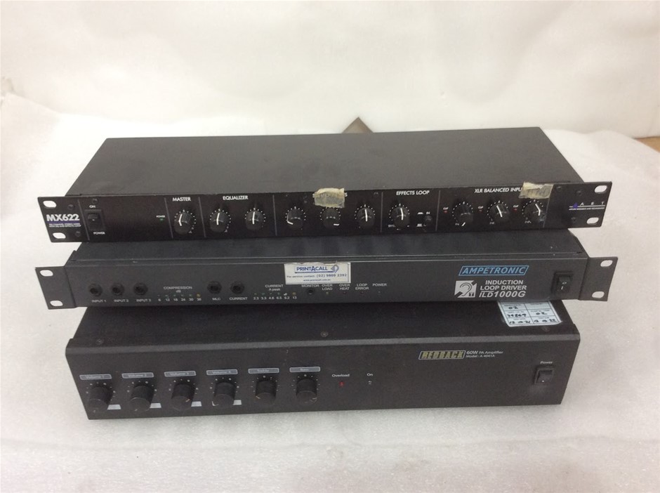 Mixed Brand Audio Amplifiers And Induction Loop Driver (Lot of 3)