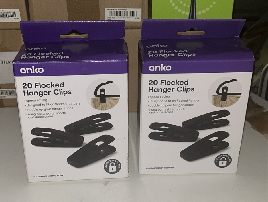 2x 20 Flocked Hanger Clips
