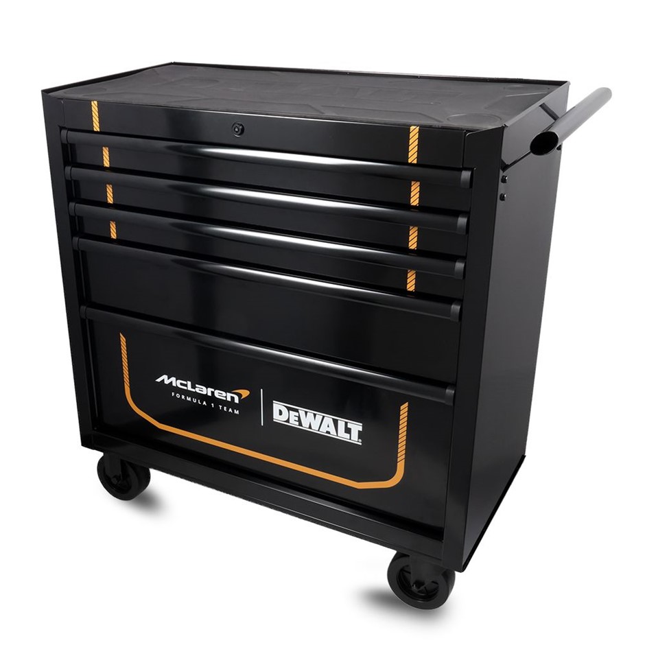 DeWALT1 DeWalt x McLaren F1 Team 900mm 5 Drawer Roller Cabinet - Special Ed
