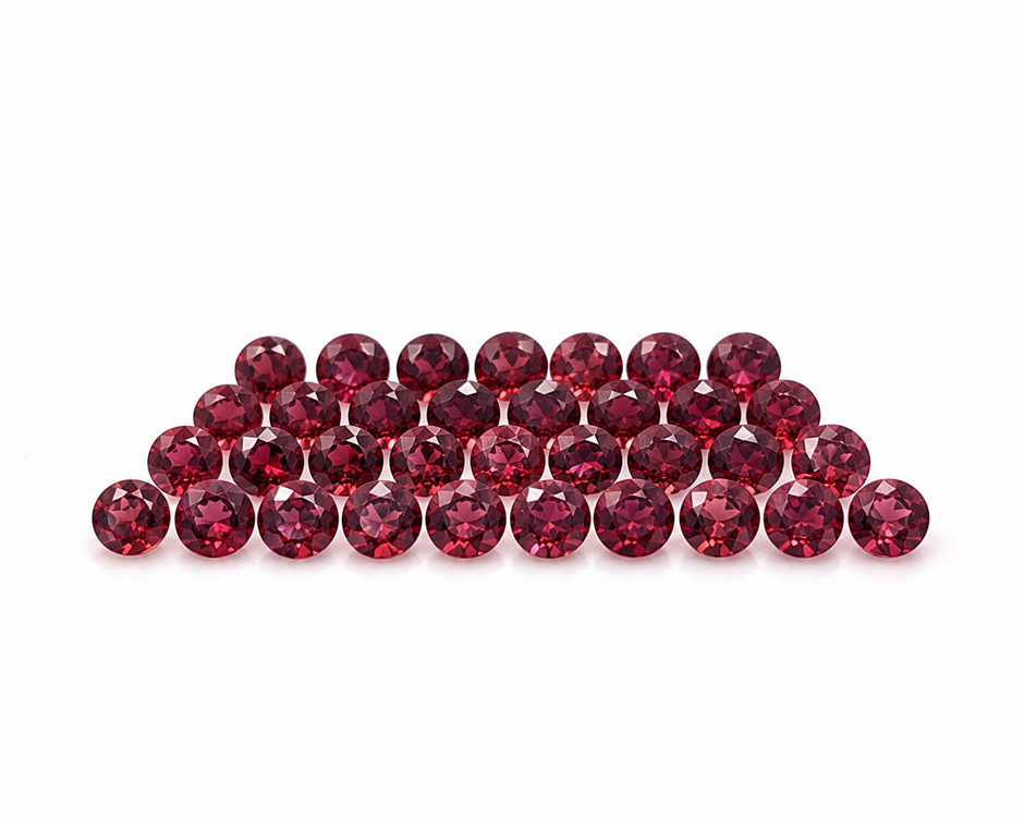 2.0 mm - Round cut Parcel of Rhodolite Garnet Gemstone