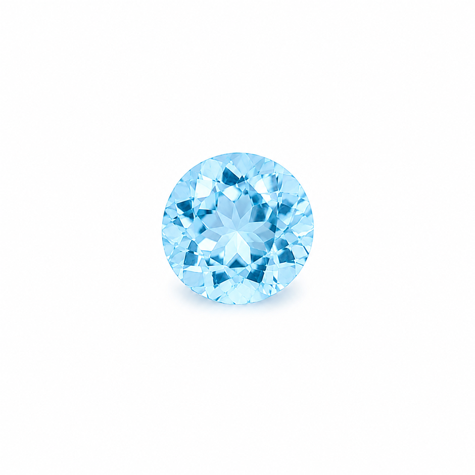 9 mm - Round cut Blue Topaz