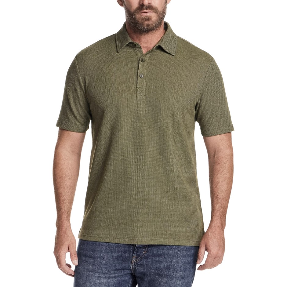 2 x VINTAGE&BLACK Men's SS Weatherproof Polo, Size S, Green. NB: thread pul