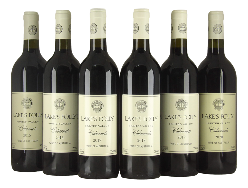 Lake's Folly Cabernets Vertical 2015-2020 (6x 750mL), Hunter Valley.