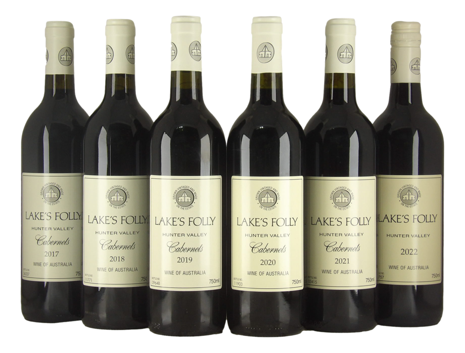 Lake's Folly Cabernets Vertical 2017-2022 (6x 750mL), Hunter Valley.