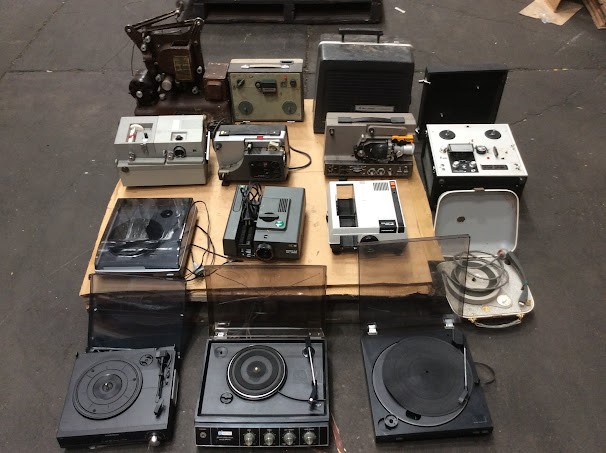 Mixed Vintage Film Projectors, Tape Recorders & Turntables