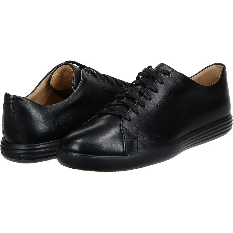 Cole Haan Men's Grand Crosscourt II Sneakers, Black Leather/Blk, 8.5 US Wid