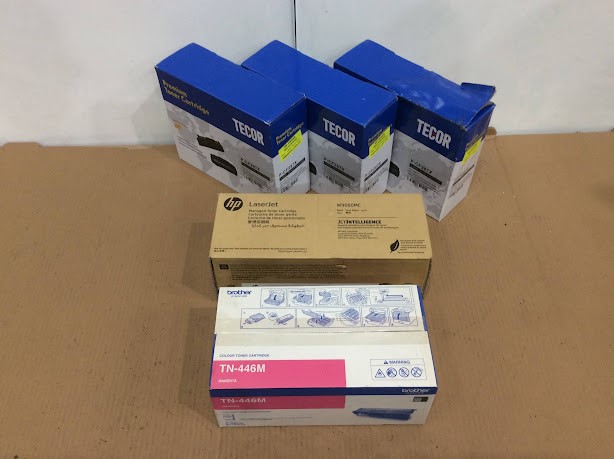 Mixed TECOR, HP & Brother Toner Cartridges – Lot of 5 (New)