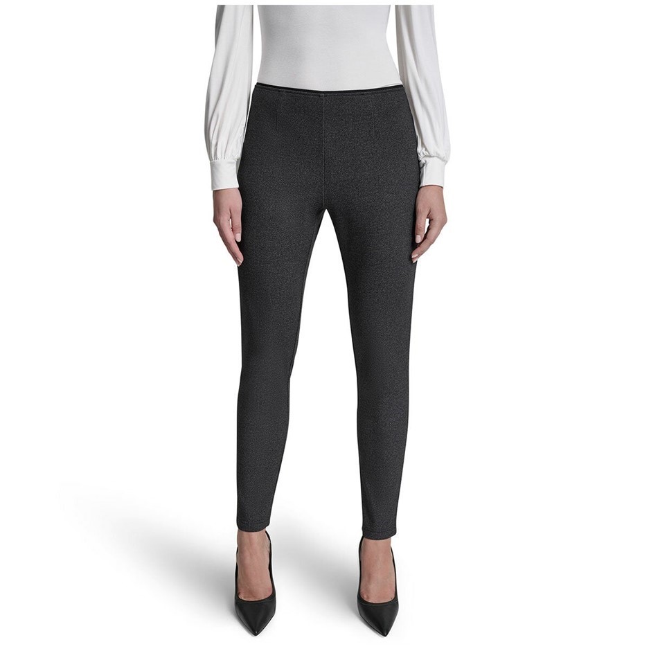 DKNY JEANS Women's Slim Ponte Pant, Size XL, Grey Herringbone (H10).