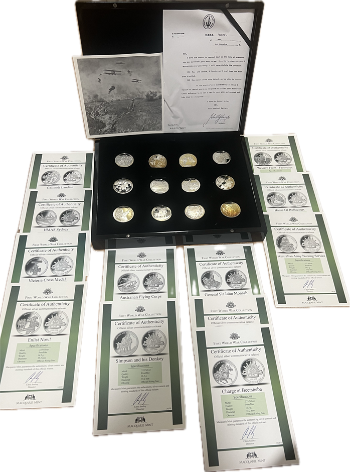 12- Silver proof like Australian First World War- Silver Coins