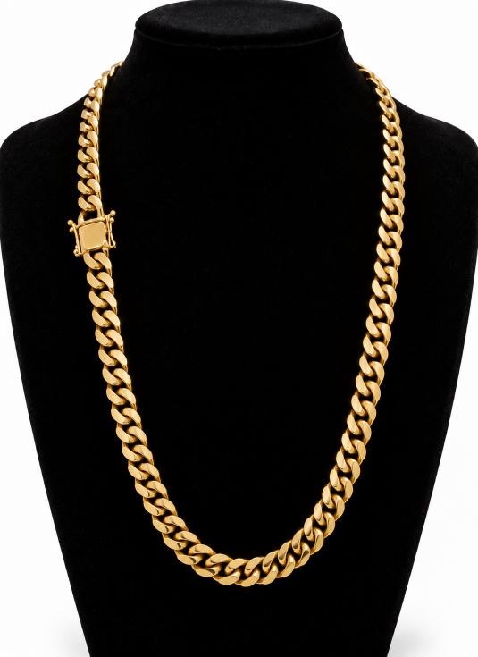 Jewelz Merchants Gold-Tone Cuban Link Chain