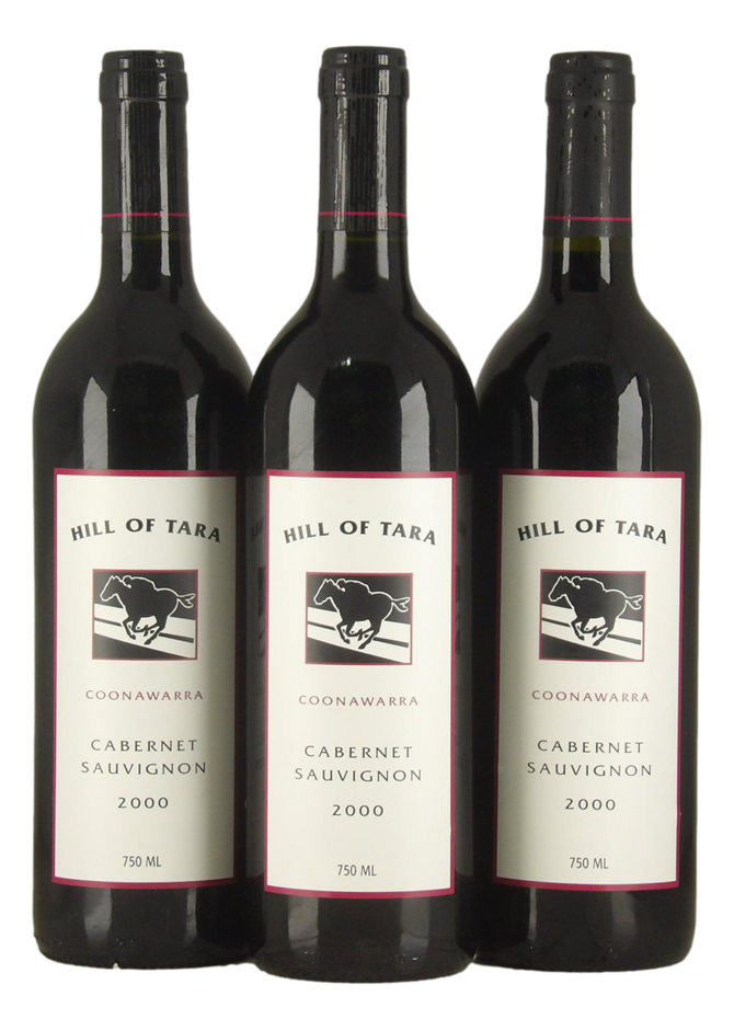 Hill of Tara Coonawarra Cabernet Sauvignon 2000 (3x 750mL). SA.