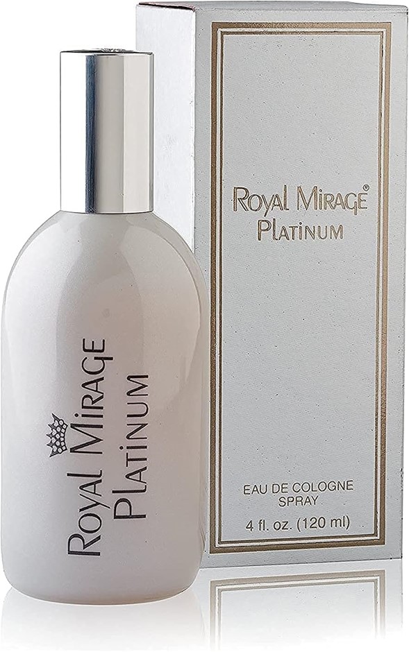ROYAL MIRAGE Eau de Cologne Spray, 120ml, Platinum.  Buyers Note - Discount