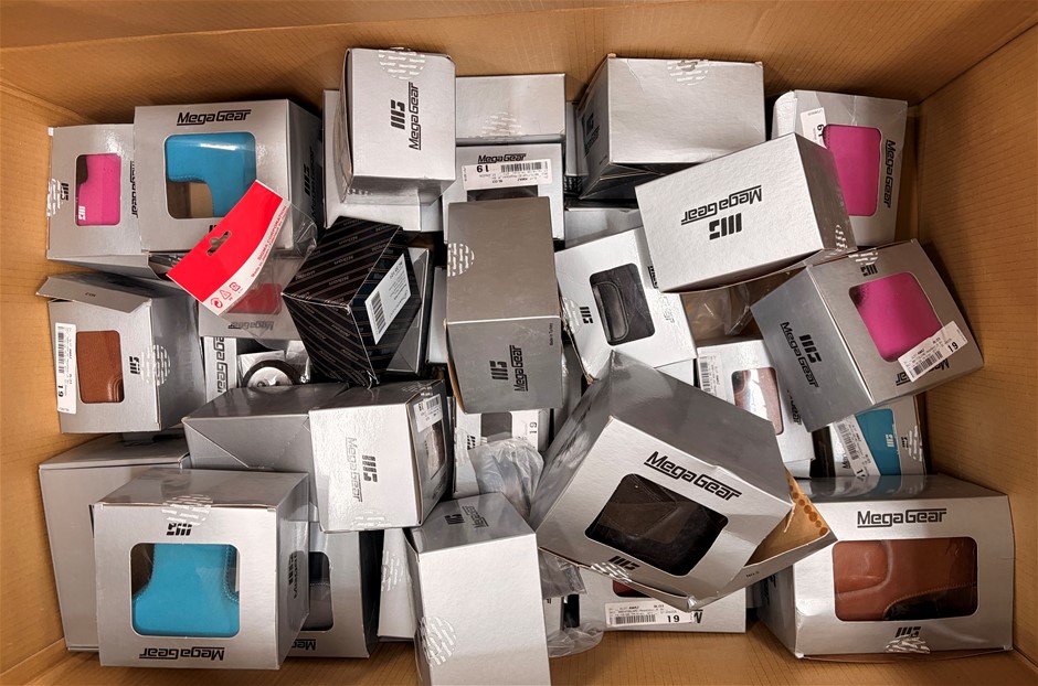 Approximately 50-65 x MEGA GEAR Camera Cases, Assorted Size And Colour.