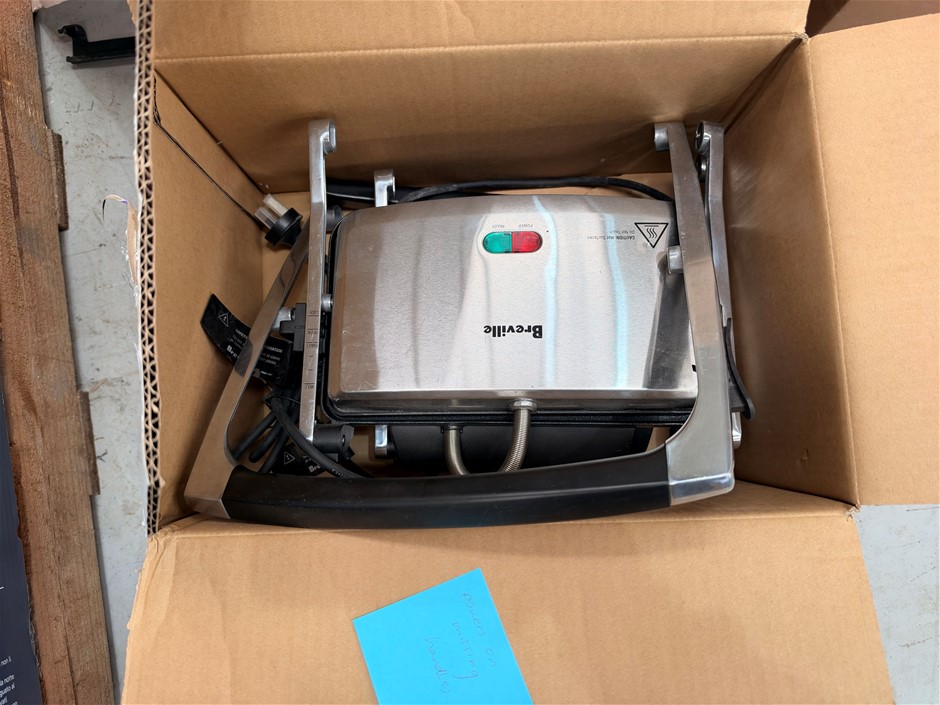 Breville Sandwich Press. NB: Powers on and minor use, but missing handles.