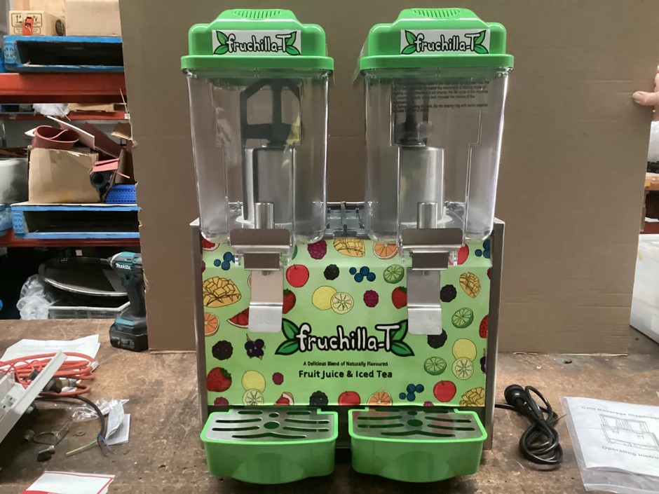 Fruchilla-T Cold Drinks Dispenser
Model - LJ12X2
240v Standard Plug

Sold As Is