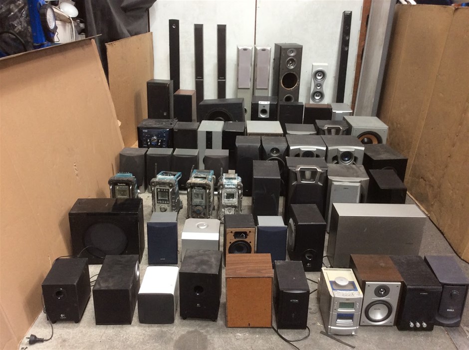 Mixed Brands Speakers Subwoofers Hi-Fi Systems And Jobsite Radios