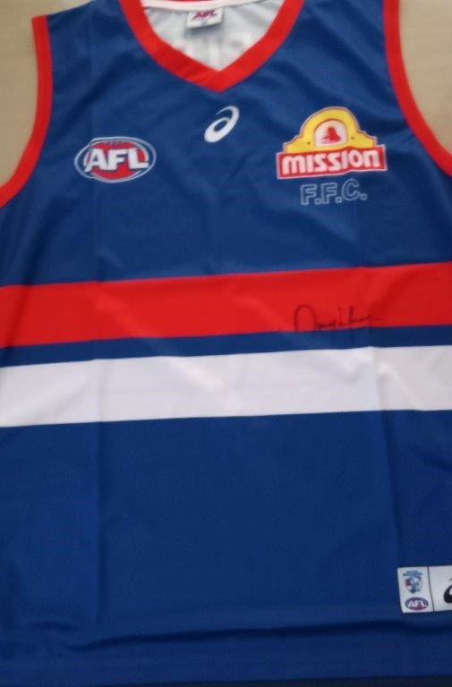 DOUG HAWKINS SIGNED WESTERN BULLDOGS GUERNSEY