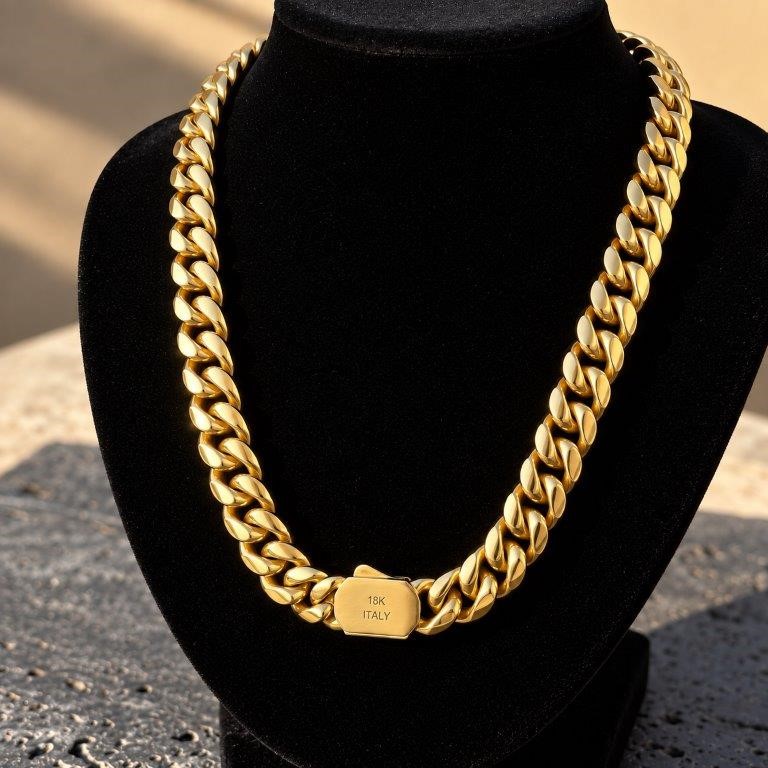 18kTriple Yellow Gold Plated Chain-Quality Guarantee-55cm