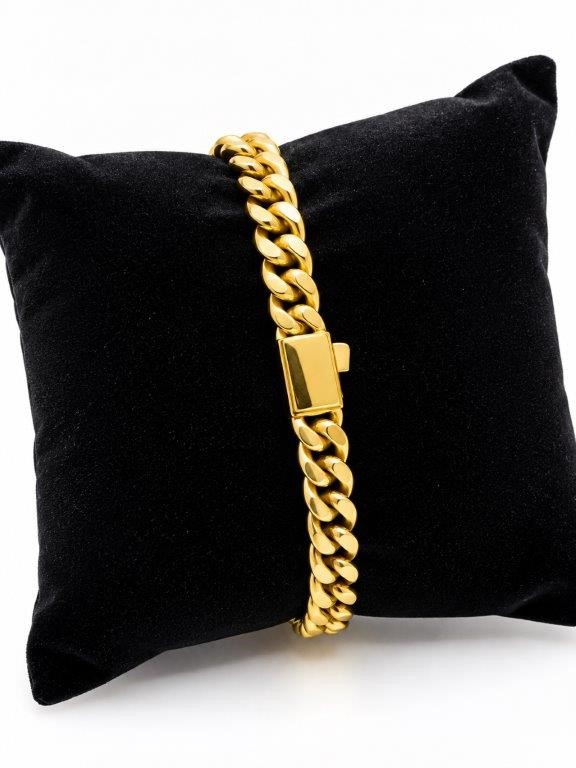 18k Triple Yellow Gold Plated Bracelet-Quality Guarantee-22cm