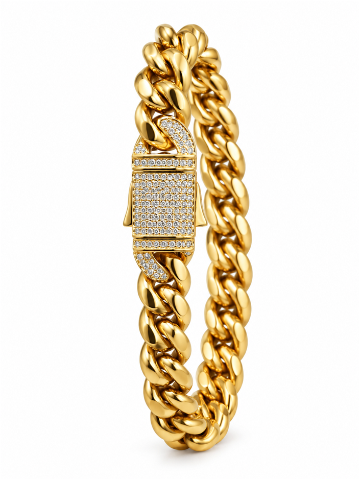 Jewelz Merchants  Cuban Link Bracelet-Quality Guarantee-22cm-9mm