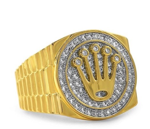 Men's 925  Silver Ring – Gold Finish  – S925  Stamped – Size 11 US
