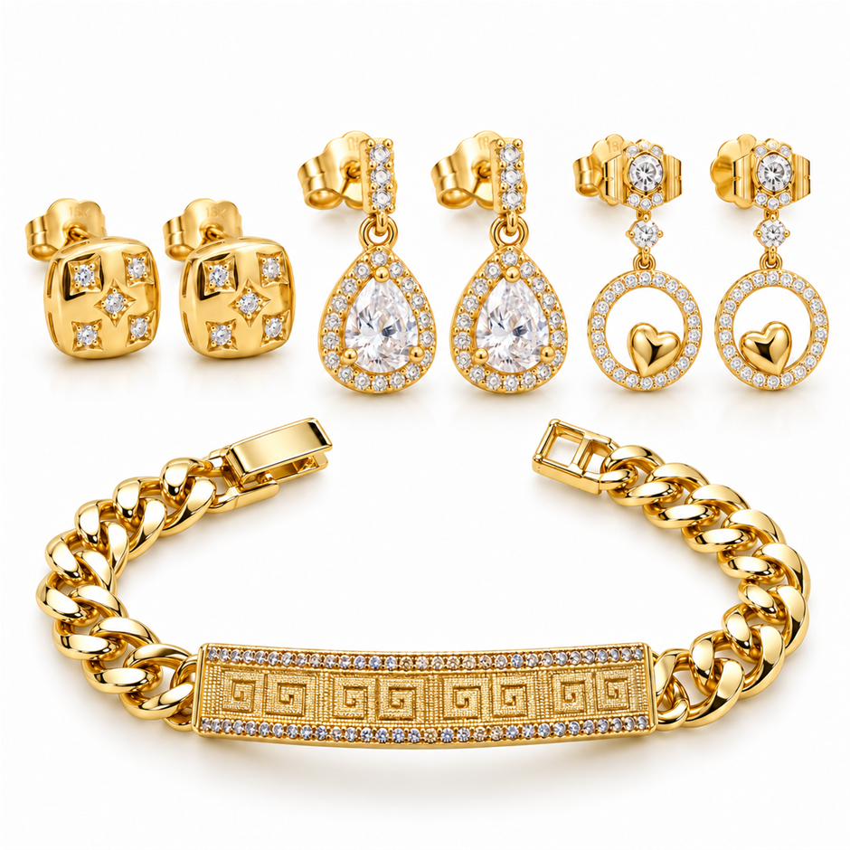 Jewelz Merchants Black Friday Special – Bracelet & 3 Pairs Earrings Set
