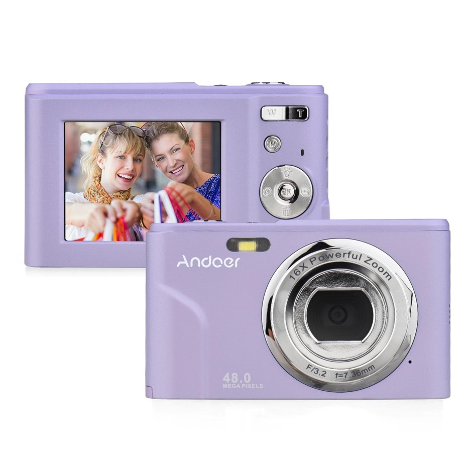 Compact Digital Camera 48Mp 1080P Digital Camera Cheap 16X Zoom Purple