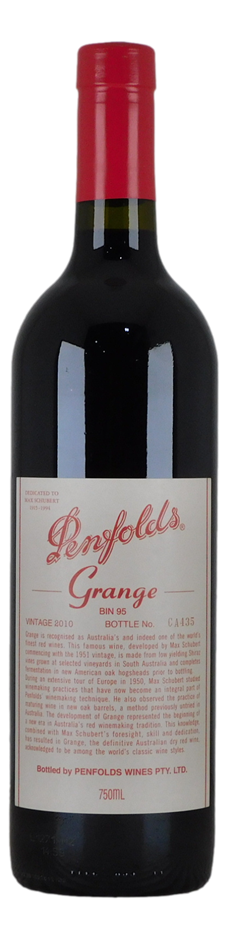 Penfolds Bin 95 Grange 2010 (1 x 750mL), SA.