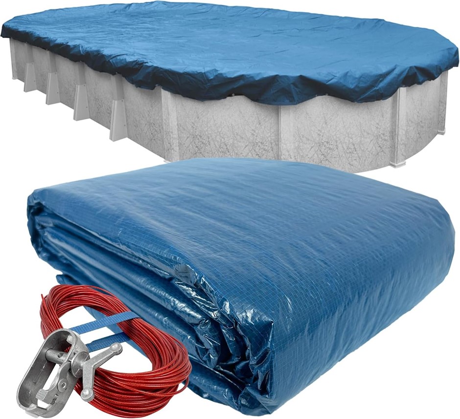 ROBELLE 351632-4 Pool Cover for Winter, Super, 16 x 32 ft Above Ground Pool