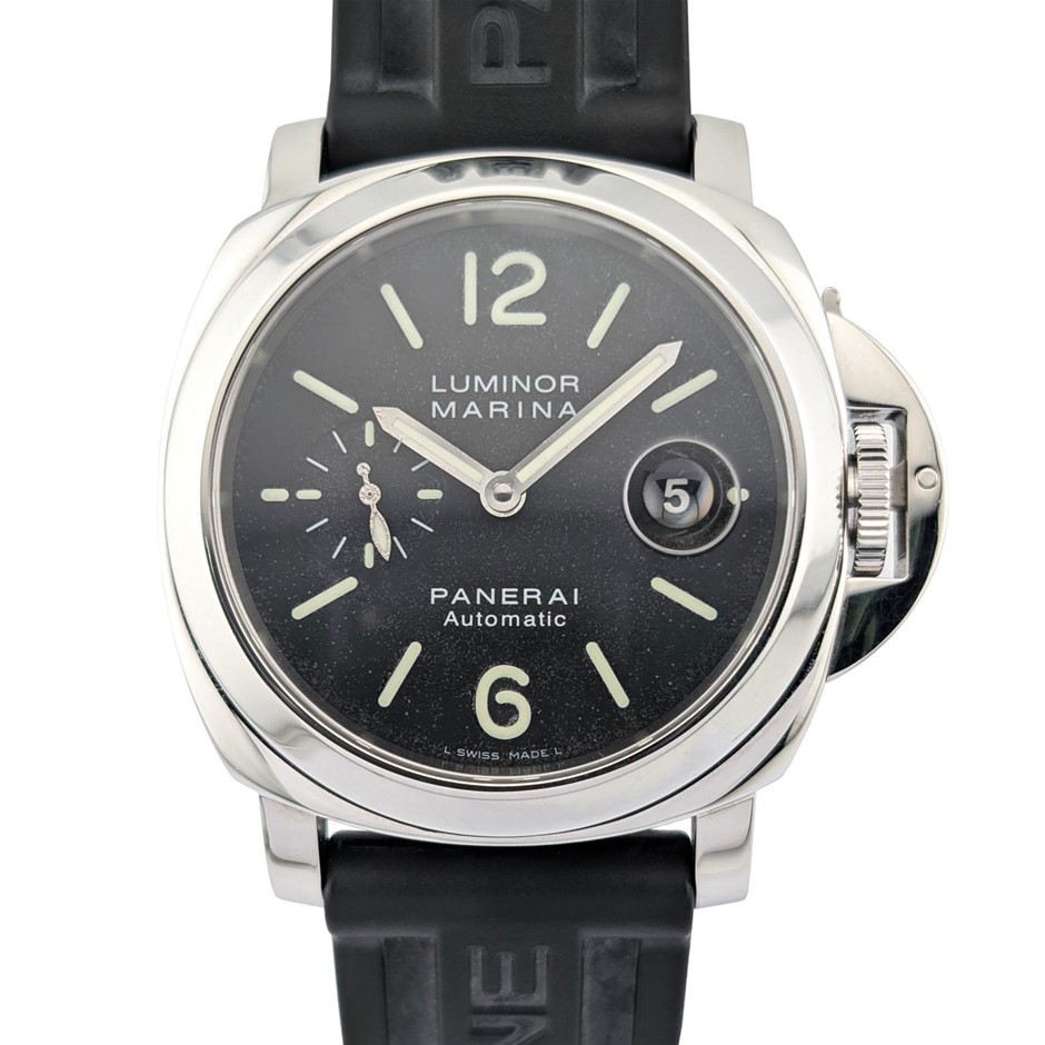 PANERAI LUMINOR MARINA AUTO 44MM STAINLESS STEEL PAM00104 BLACK WXO COA
