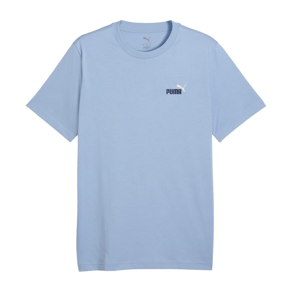 PUMA Graphics 2-Color Small No.1 Logo Tee, Size M, 100% Cotton, Chambray Bl