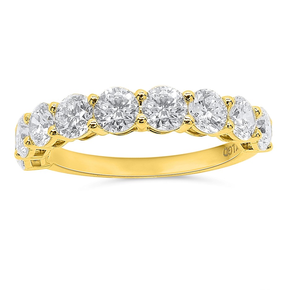 1.58ct 9K Yellow Gold Lab Grown Diamond Band F/VS