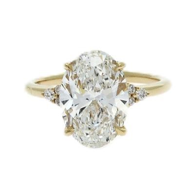 3.60ct Oval Diamond Solitaire Ring 18K Yellow Gold IGI Certified