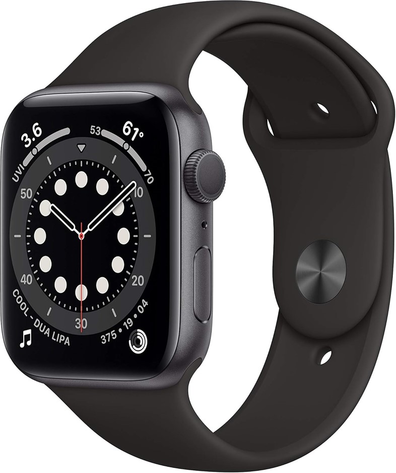 APPLE Watch Series 6 (GPS) 44mm Space Grey Aluminium Case with Black Sport