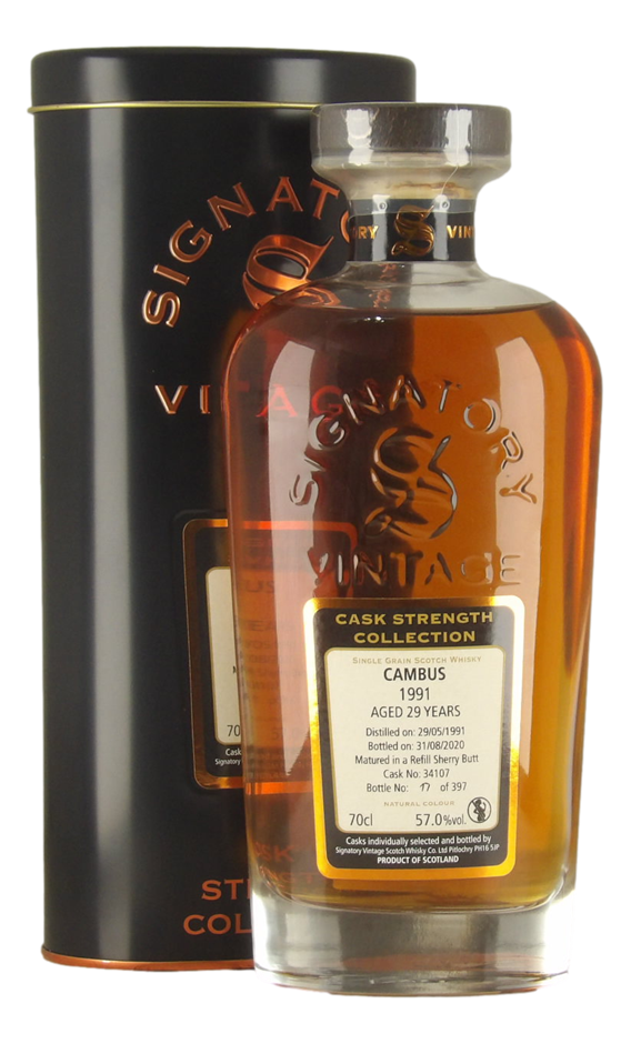 Signatory Vintage Cambus 1991 29 Year Old Single Grain Cask (1x 700mL).Scot
